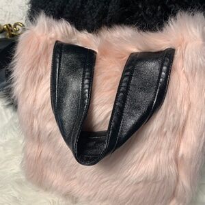 Soft pink faux fur bag